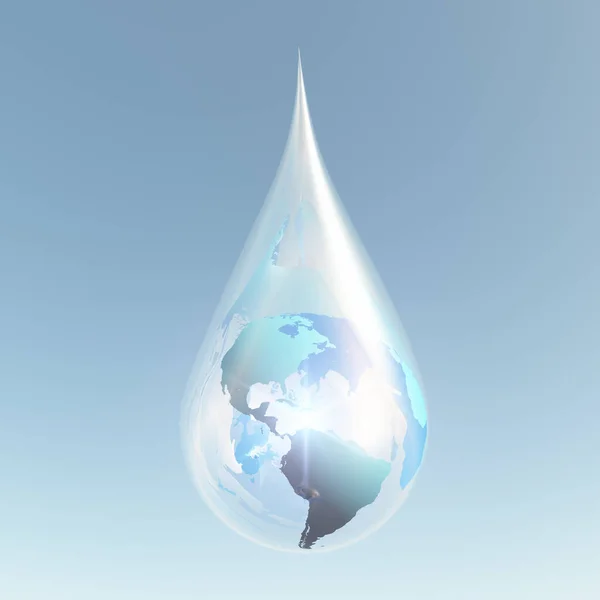 Americas Water Drop Rendering — Stock Photo, Image