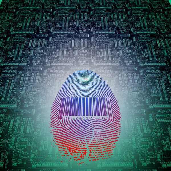 Barcode Fingerprint Electronic Board — Stock Photo, Image