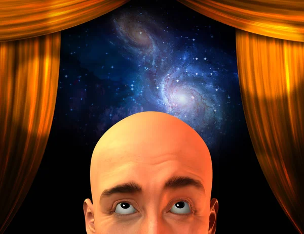 Stage Man Looking Space — Stock Photo, Image