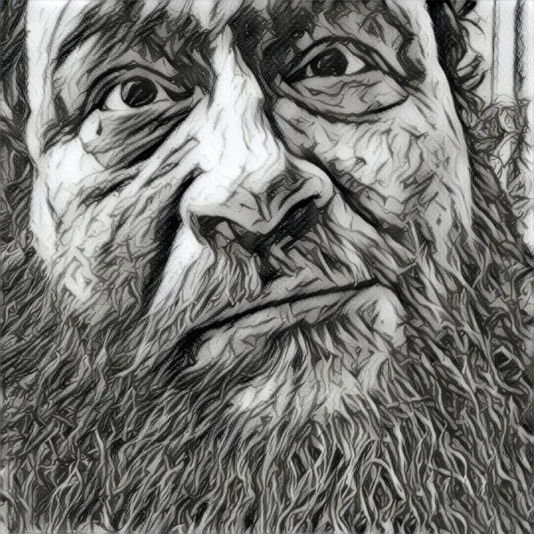 Illustrazione Digitale Uomo Con Barba — Foto Stock