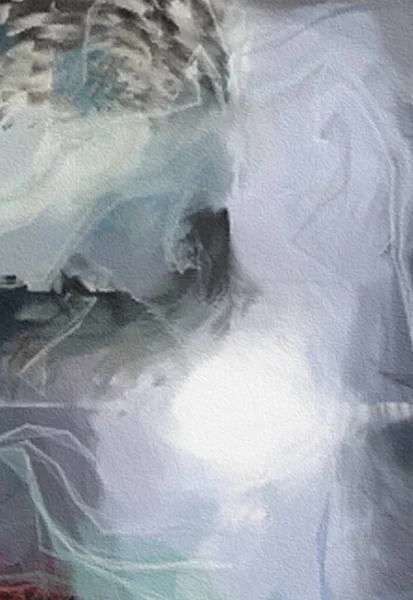 Abstrakt Målning Mestadels Ljusblå Och Grå Färger Borstslag — Stockfoto
