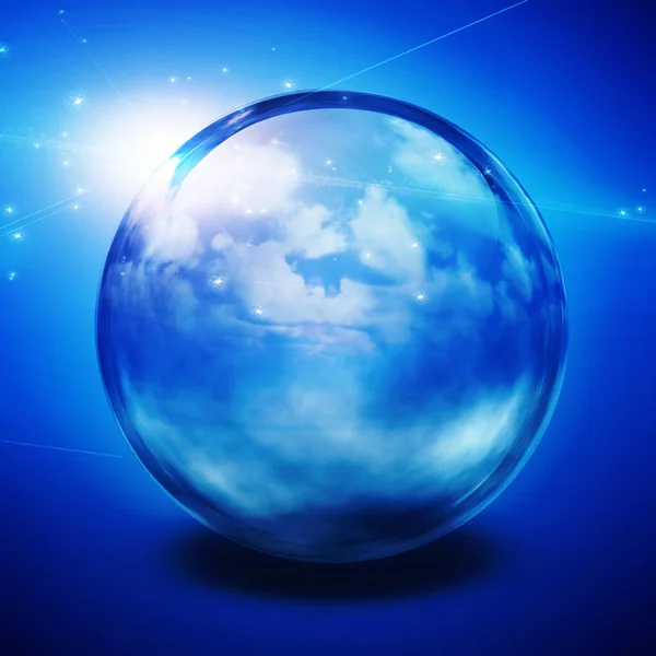 Crystal Ball Rendering — Foto Stock