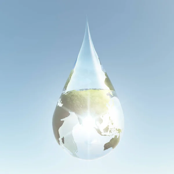 Water Drop Asia Rendering — Stock Fotó