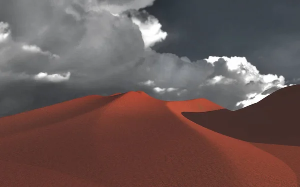 超现实的沙漠3D渲染 — 图库照片