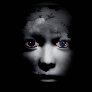 scary human face 3D rendering