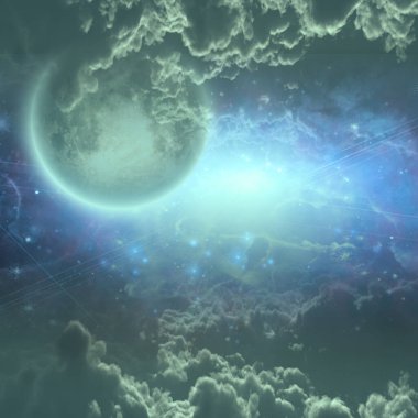 soyut evren uzay gökyüzü, kopyalama alanı için 3d galaksi sanat arkaplanı 