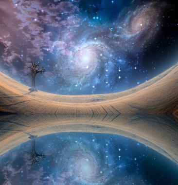 Bulutlar ve doğa ile güzel bir günbatımı gökyüzü. Gerçeküstü