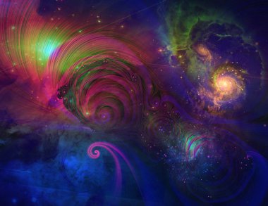 Derin Uzay Canlı Panoraması. 3B görüntüleme