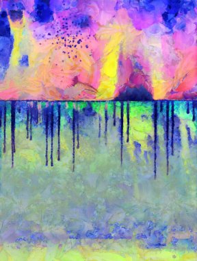 Canlı soyut sanat eserleri. 3B görüntüleme