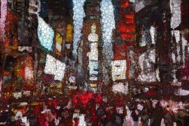 Times Meydanı, gerçeküstü boyama. 3D render