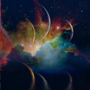 Uzay manzara. Gezegenlerin geçit töreni