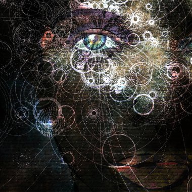 Göz soyut iletişim kurun. 3B görüntüleme