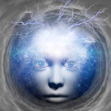 Fırtına ve yıldırımlı mistik maske