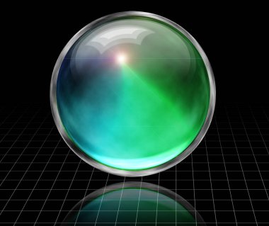 Boş uzayda küre. 3B görüntüleme