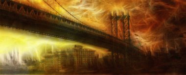 Manhattan Köprüsü Ressam Manzarası