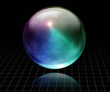 Boş uzayda küre. 3B görüntüleme
