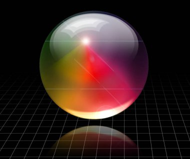 Boş uzayda küre. 3B görüntüleme