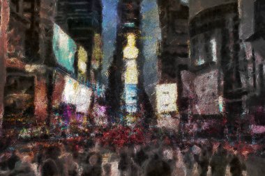 Times Meydanı, gerçeküstü boyama. 3D render