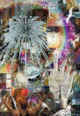 Soyut resim. Dijital sanat. 3B görüntüleme