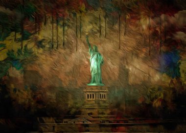 Modern resim. Özgürlük heykeli.