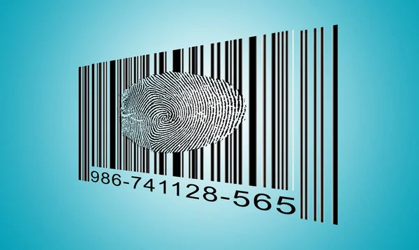 Finger Print Barcode Rendering — 图库照片