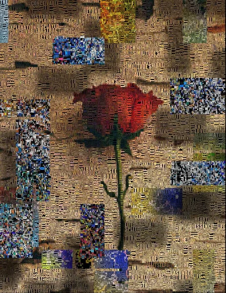 Αφηρημένη Τέχνη Κόκκινο Τριαντάφυλλο Απόδοση — Φωτογραφία Αρχείου