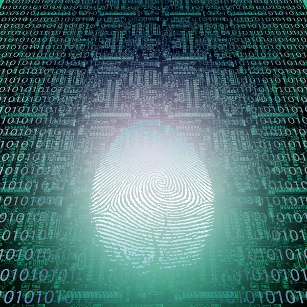 Machine Fingerprint Code Rendering — 图库照片