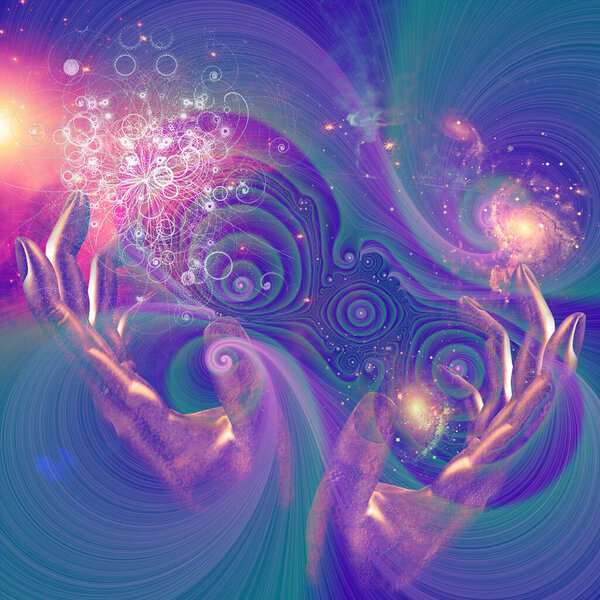 Руки движутся сквозь пространство. 3D рендеринг