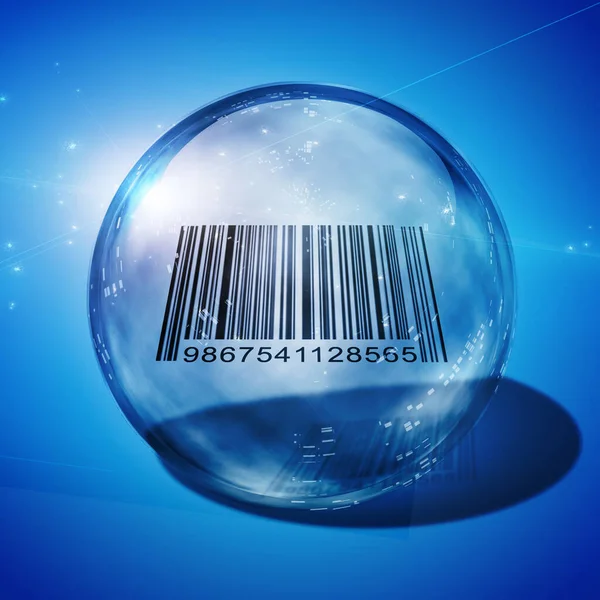 Barcode Enclosed Glass Sphere — Stock Photo, Image