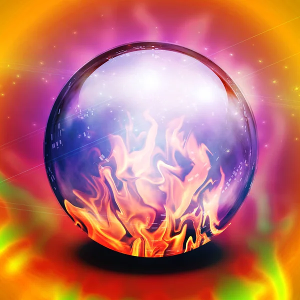 Fire Diviners Sphere Rendering — Stok fotoğraf