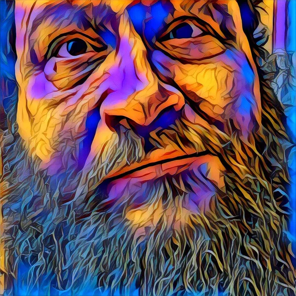 Digital Illustration. Man with beard