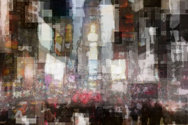 Times Square Surreal Painting Rendering — Stock Photo, Image