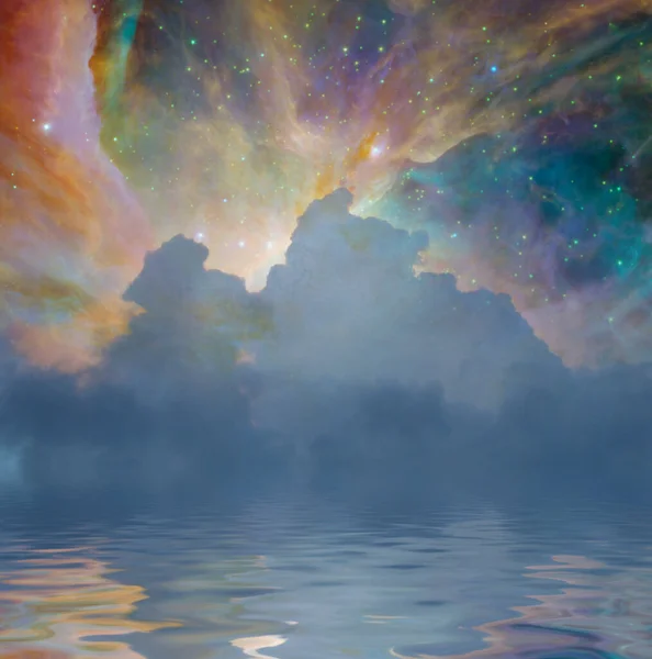 Звездное Небо Вода — стоковое фото