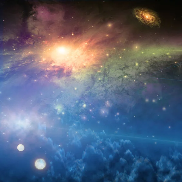 Abstract Universe Space Sky Galaxy Art Background Copy Space — Foto Stock