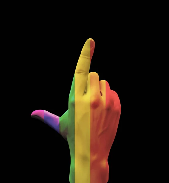 Rainbow Point Handteken Weergave — Stockfoto
