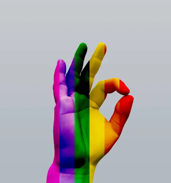 Rainbow Handtecken Rendering — Stockfoto