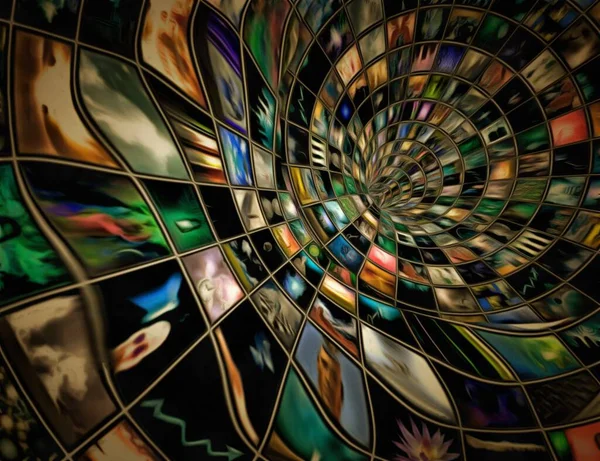 Surreal Painting Tunnel Screens — Stock Photo, Image