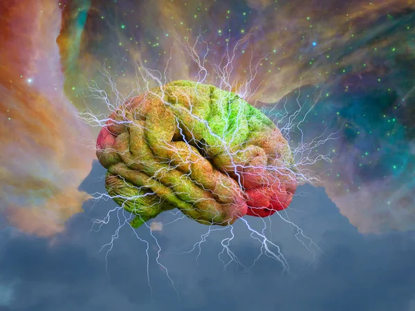 Psychedelic Mind Emits Energy Rendering — Fotografia de Stock