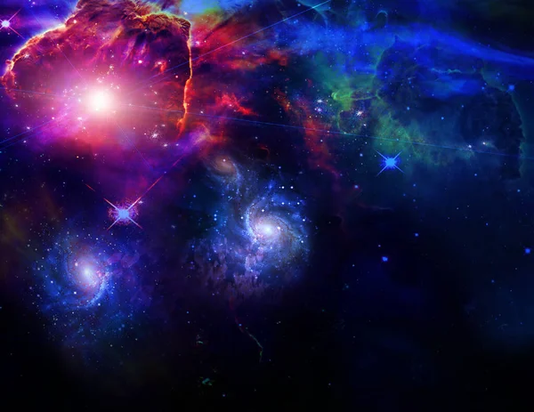 Nebulae Galaxies Vivid Space Rendering — Stockfoto