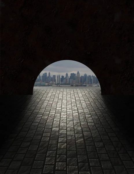 City Seen Tunnel Opening — Stock Photo, Image