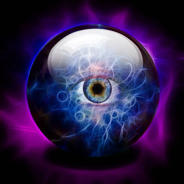 Crystal Ball All Seeing Eye Rendering — Stock Photo, Image