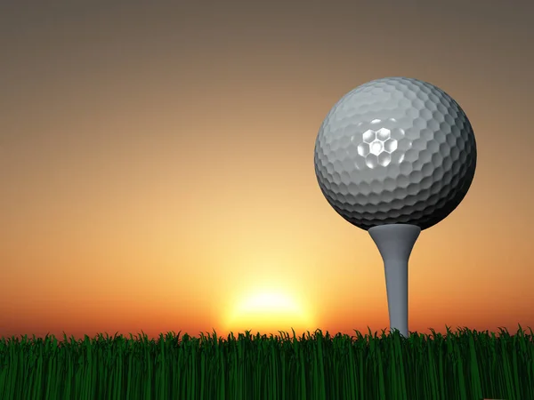 Sunset Sunrise Golf Renderizado —  Fotos de Stock