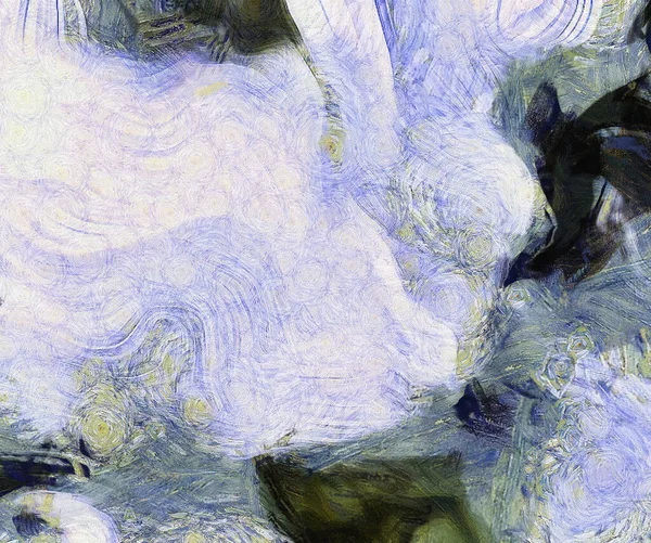 Abstracte Schilderkunst Meestal Gedempte Tinten Blauw Penseelstreken — Stockfoto