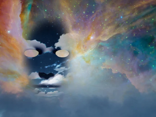 Máscara Com Nuvens Espaço — Fotografia de Stock