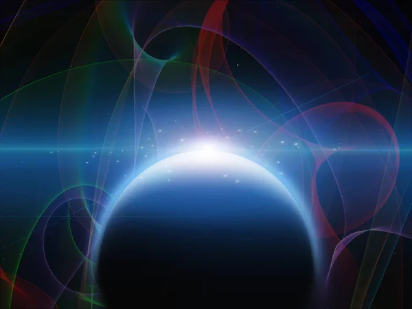 Nebulos Iplikleri Olan Gezegen Görüntüleme — Stok fotoğraf