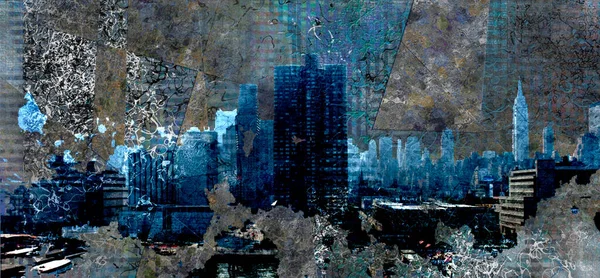 Nyc Grunge View Rendering — Stockfoto