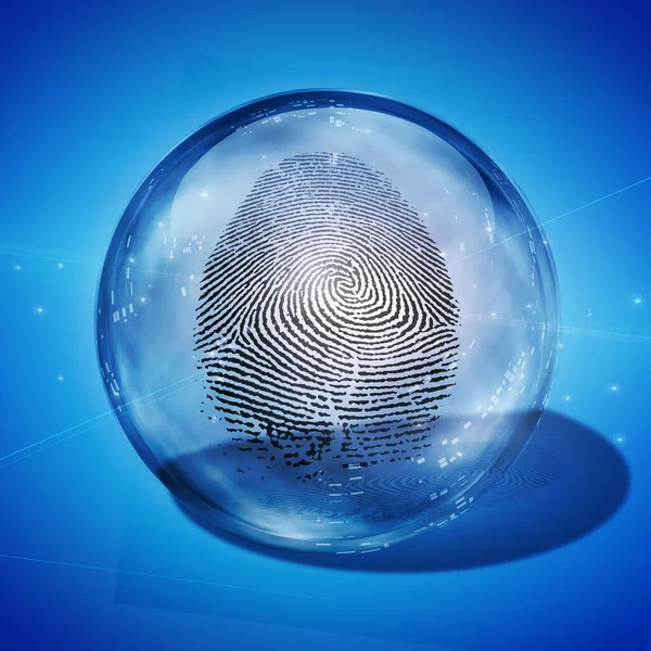 Fingerprint Contained Glass Sphere — Stock Photo, Image
