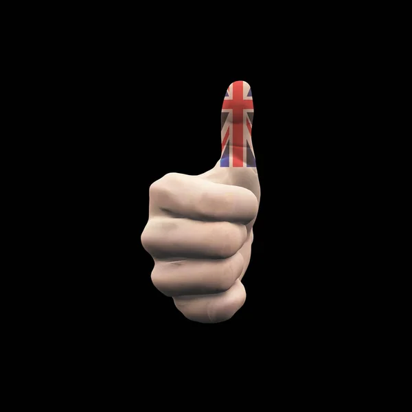Thumbs Hand Sign Rendering — Stock Photo, Image