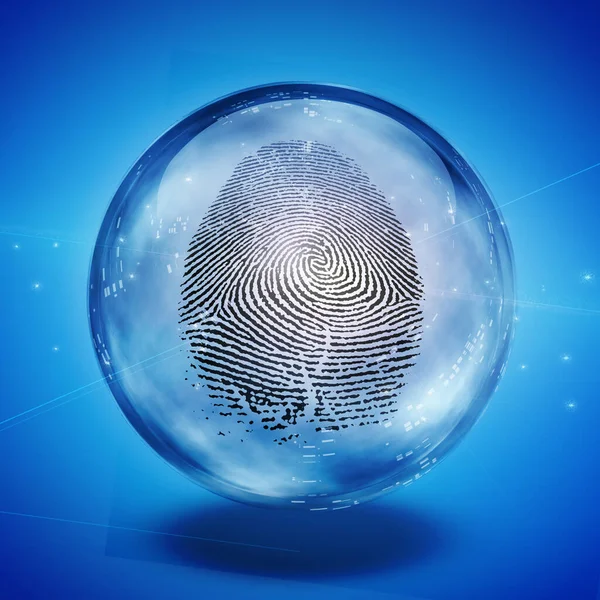 Fingerprint Contained Glass Sphere — Stock Photo, Image