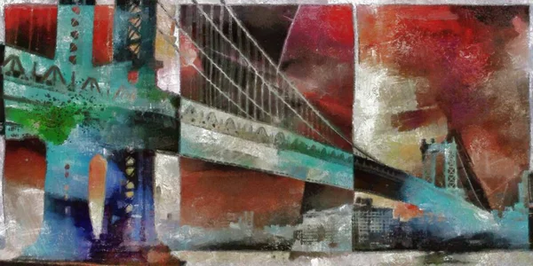 Manhattan Bridge Abstract Rendering — Foto Stock